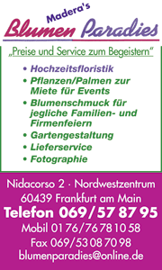 Banner Blumenparadies Nordwestzentrum Frankfurt