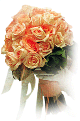 Ein Hochzeitsstrauß aus lauter Rosen