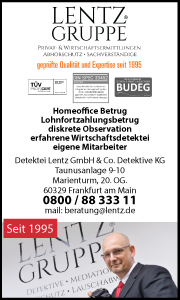 Lentz Gruppe, unsere Strategie macht Gewinn. Homeoffice Betrug, Lohnfortzahlungsbetrug, diskrete Observation, erfahrene Wirtschaftsdetektei, eigene Mitarbeiter